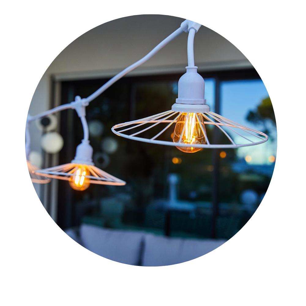 Guirlande lumineuse extérieur connectable 20 globes guinguette LED bla –