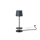 Mini lampe de table touch sans fil en aluminium gris LED KELLY MINI ROCK blanc dimmable H22cm