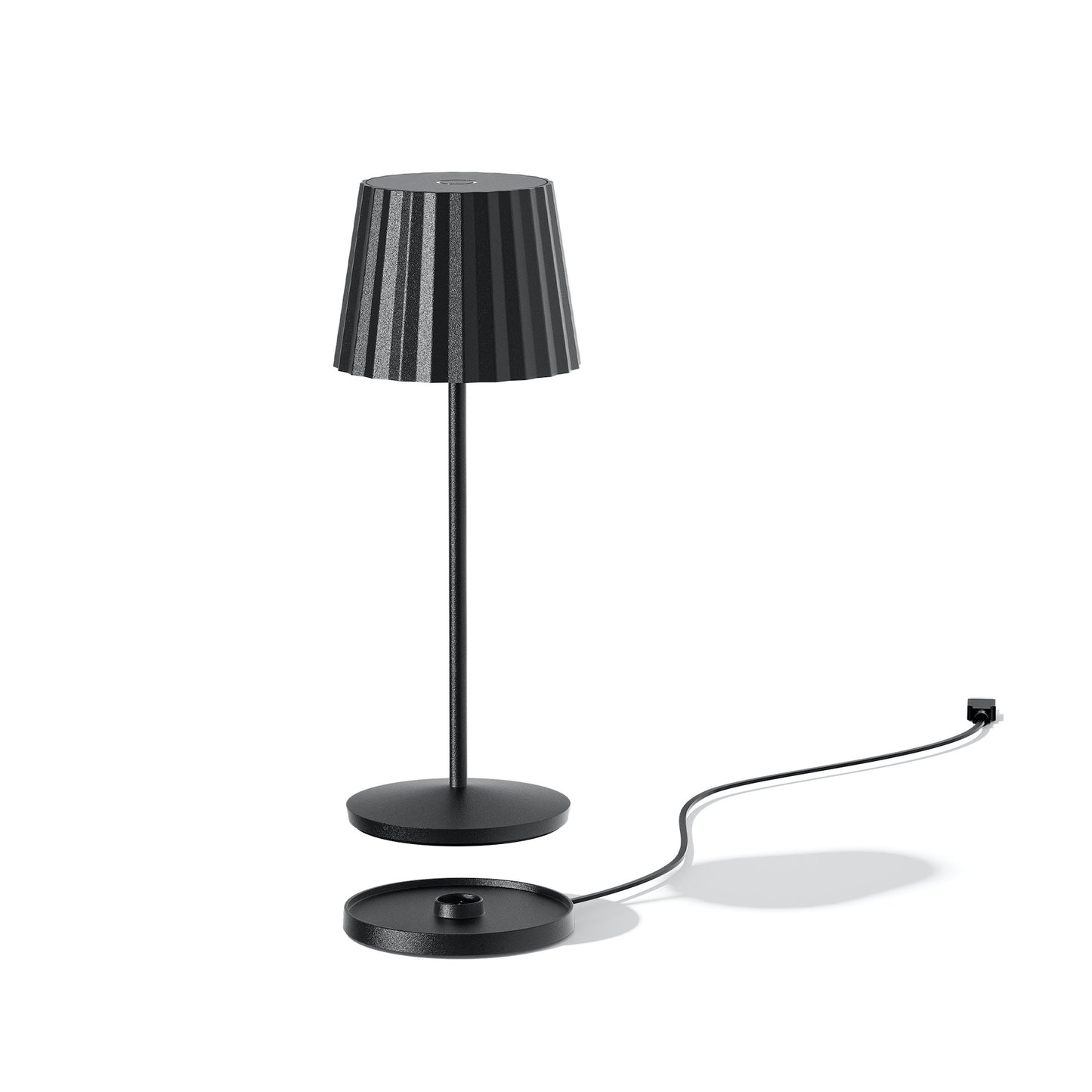Lampe de table sans fil LED blanc chaud ABBY BLACK H30cm