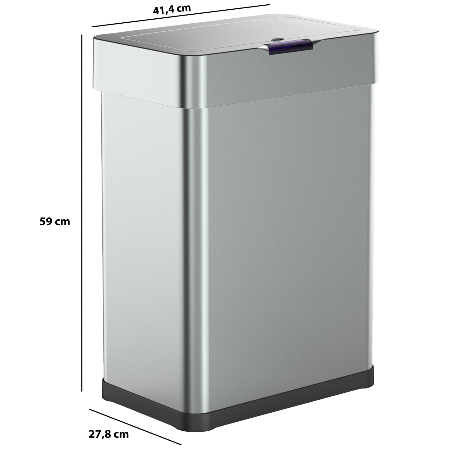 Design automatic kitchen bin 60L DAYTONA in stainless steel with strapping