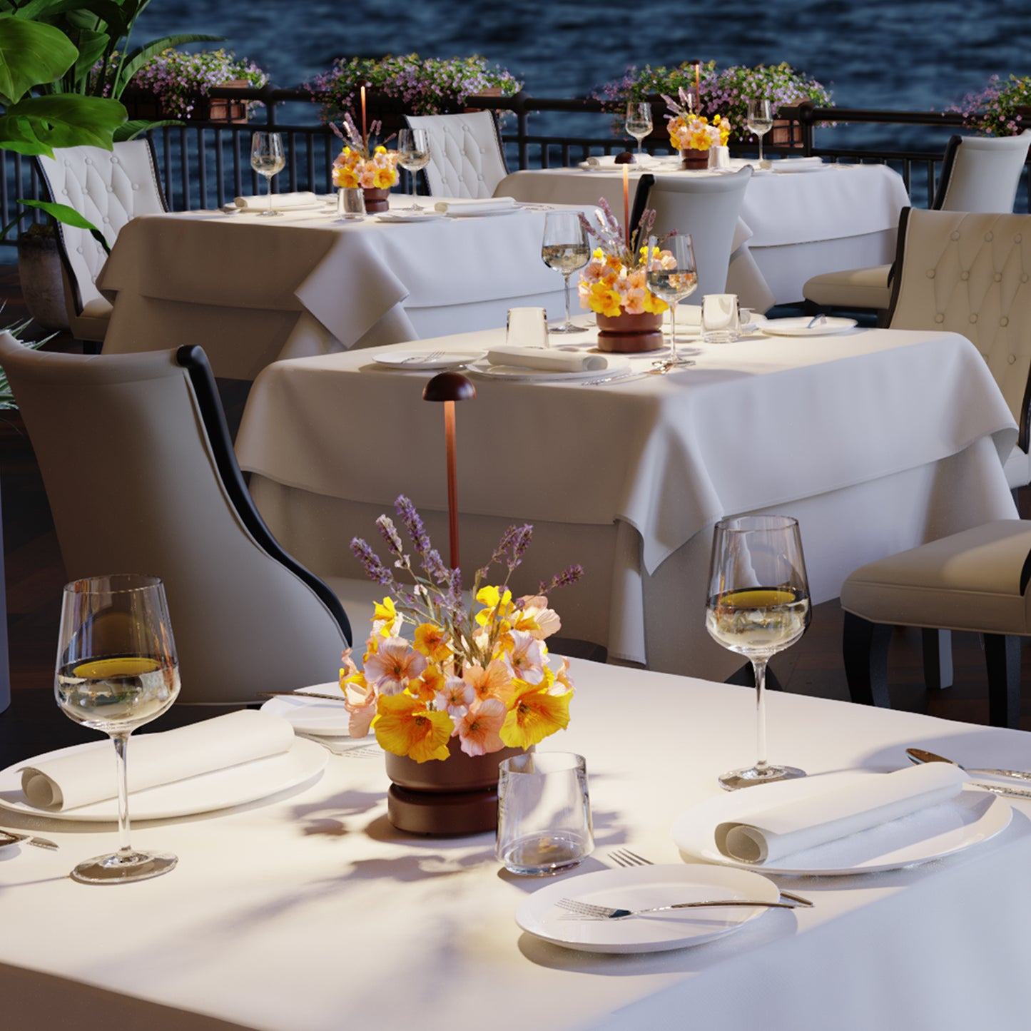 Lampe de table sans fil dimmable en aluminium bronze LED BASKET CORTEN H31 cm