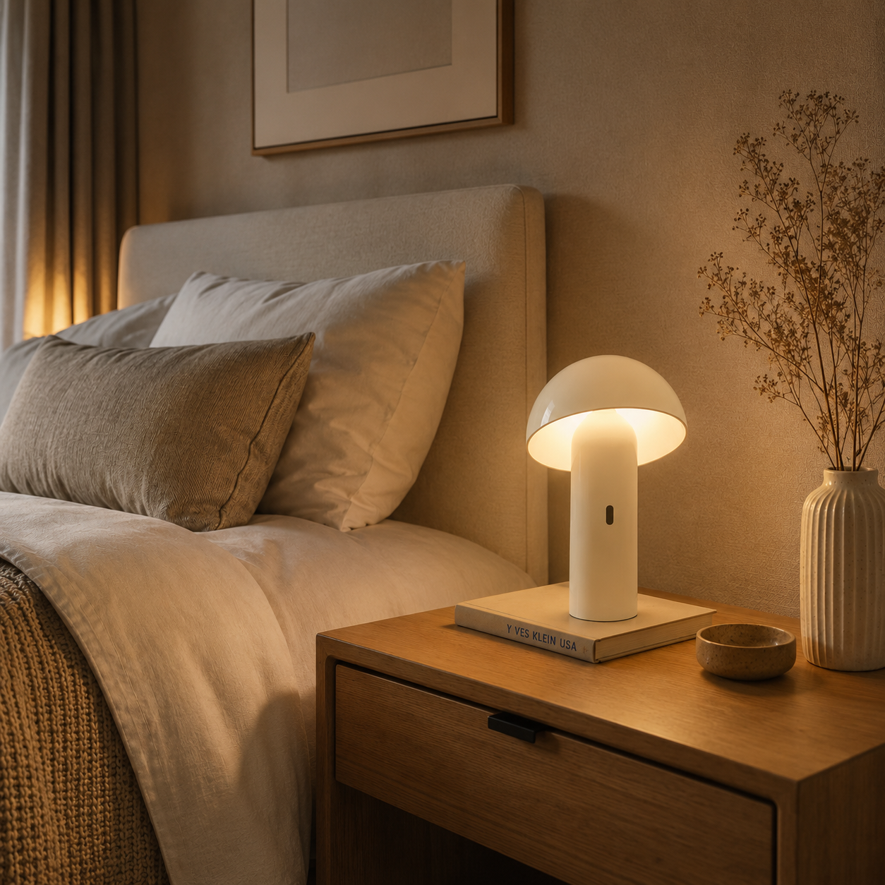 Wireless table lamp adjustable head warm white LED TOD WHITE H28cm