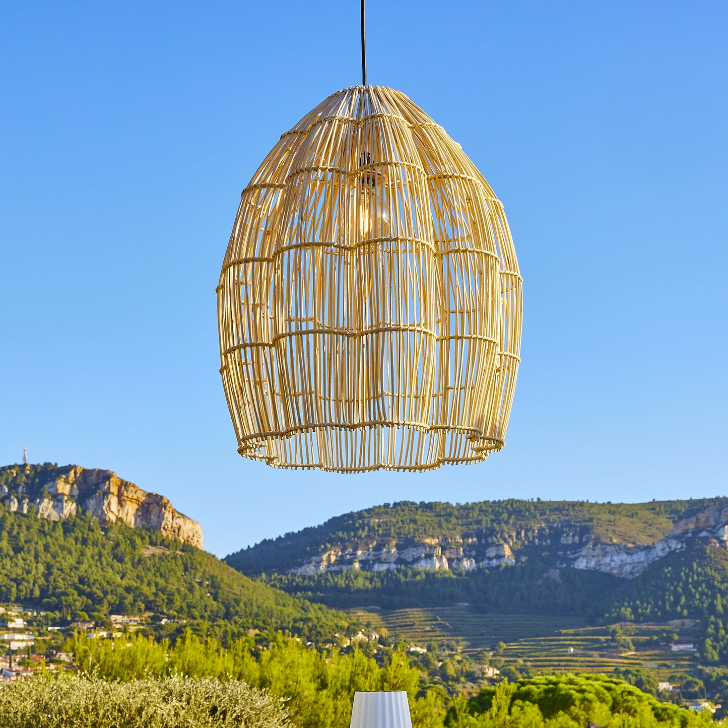 Abat jour naturel AVILA en rotin style bohème H60cm pour monture électrique E27