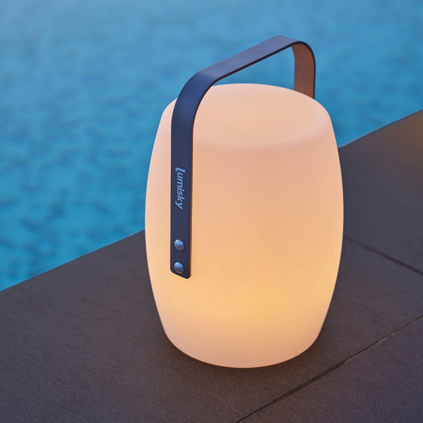 Wireless lantern aluminum handle warm white/white LED dimmable LUCY ROCK H31cm