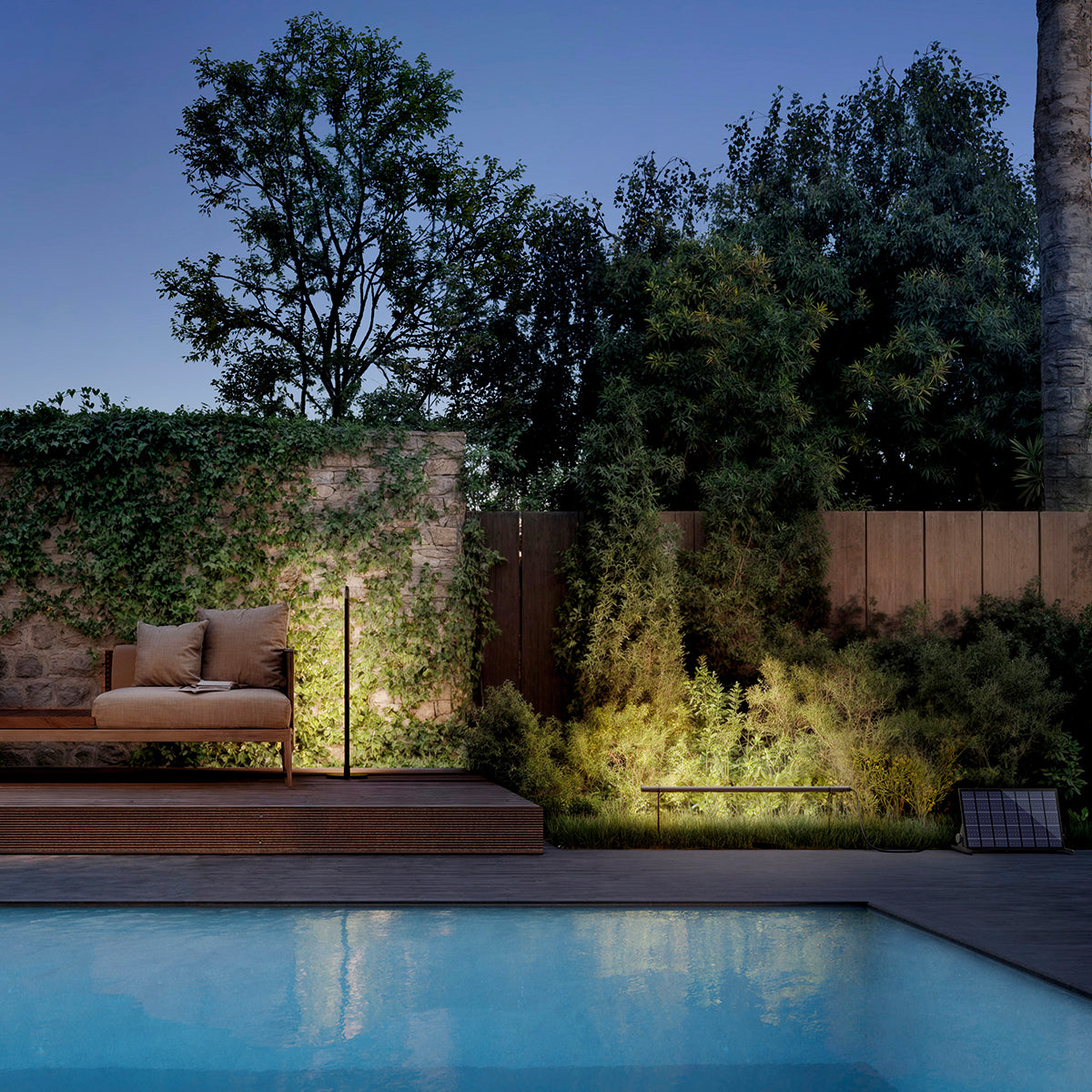 Borne solaire en aluminium STEM MINI à connecter avec la station de charge solaire ELEKTRON H40cm