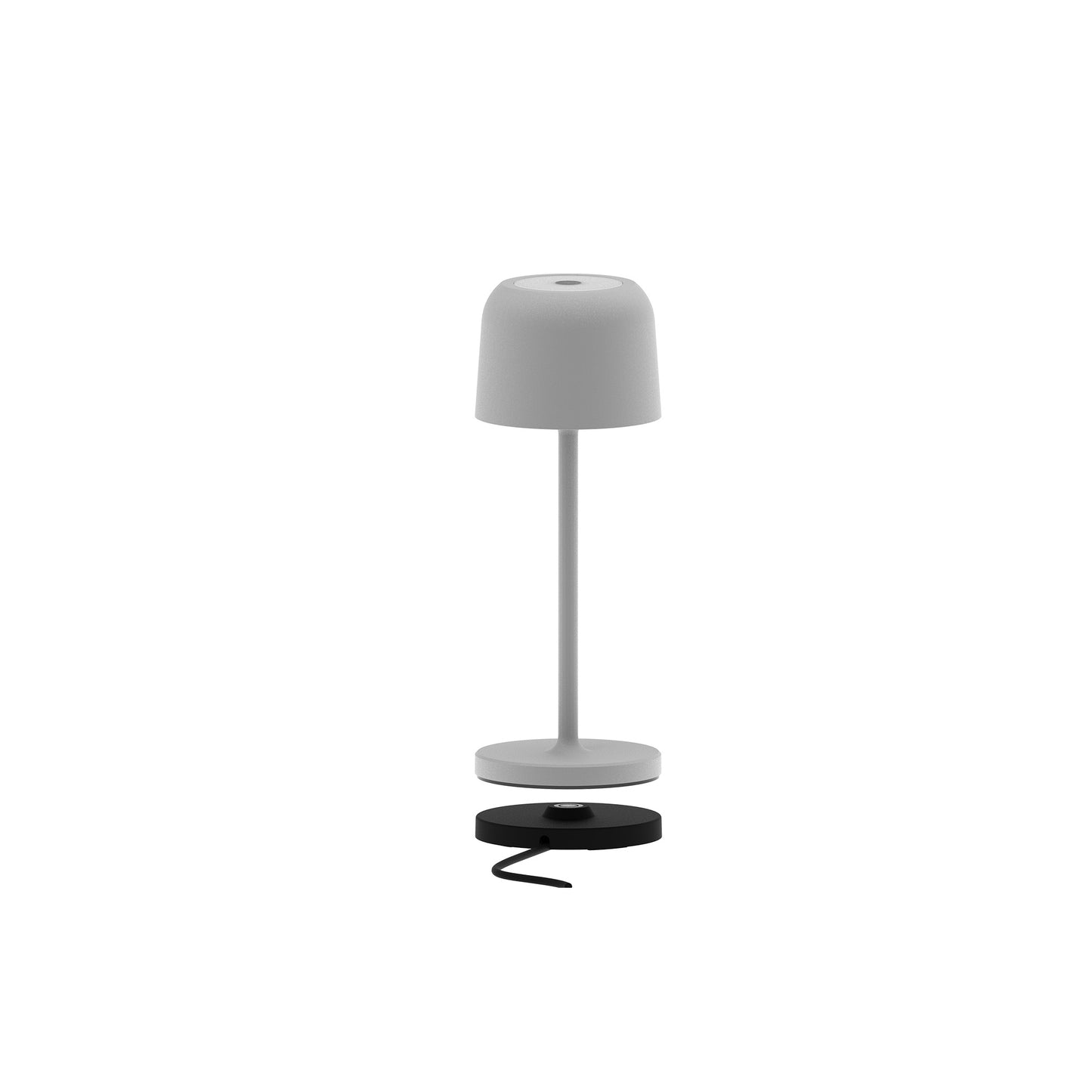 Lampe de table sans fil LED blanc chaud dimmable SOPHIA GREY H20cm, Gris