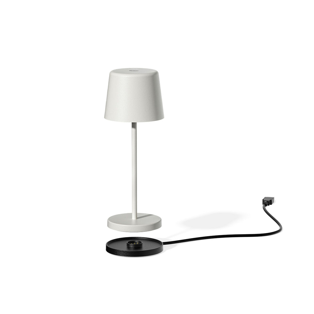 Mini lampe de table touch sans fil en aluminium blanc LED KELLY MINI WHITE blanc dimmable H22cm