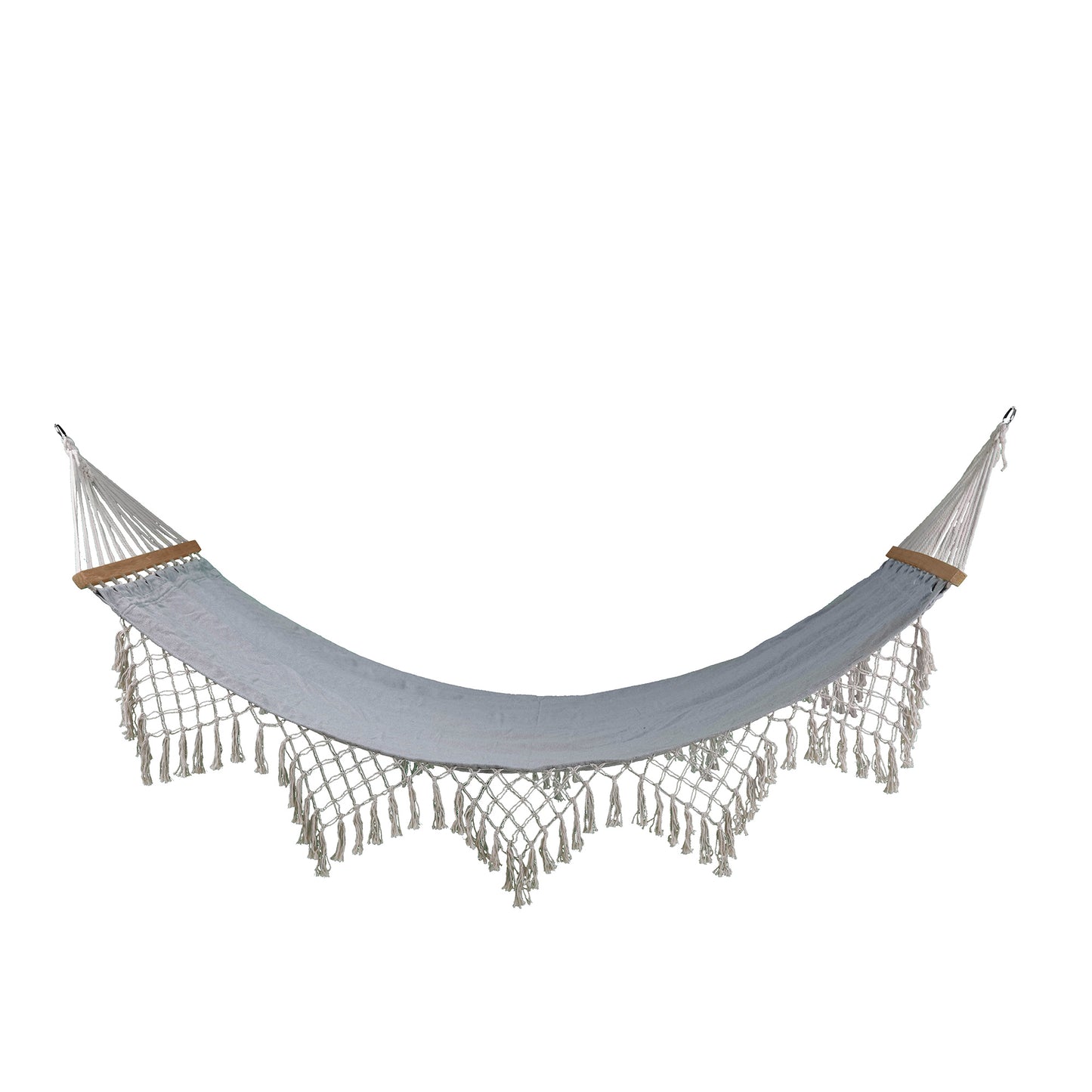 Hamac à franges style bohème FRIOUL 100x200cm gris perle