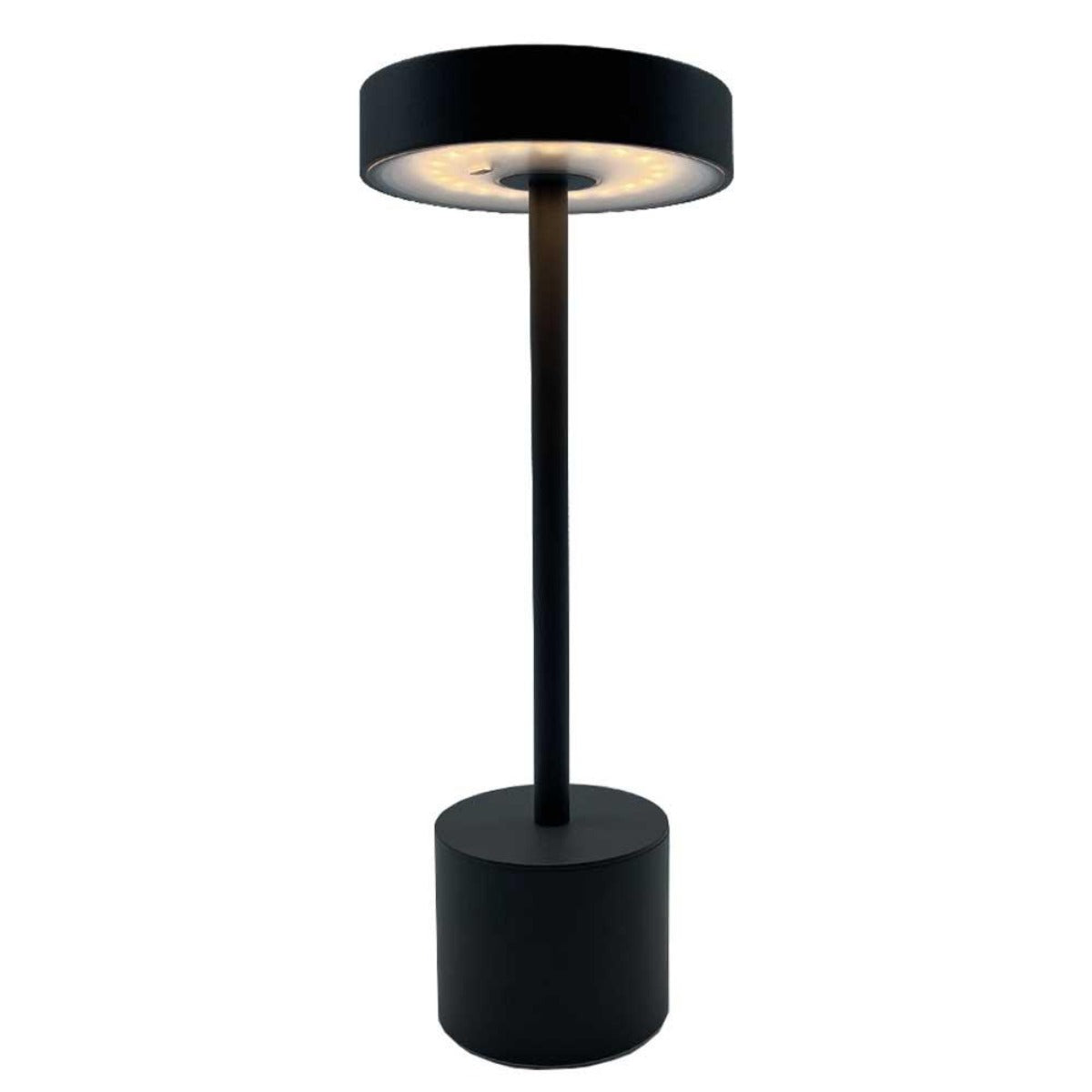 Lampe de table touch sans fil en aluminium noir Kelly Black - Ø 10 x H 38  cm : Décorations lumineuses et guirlandes d'extérieur LUMISKY mobilier -  botanic®