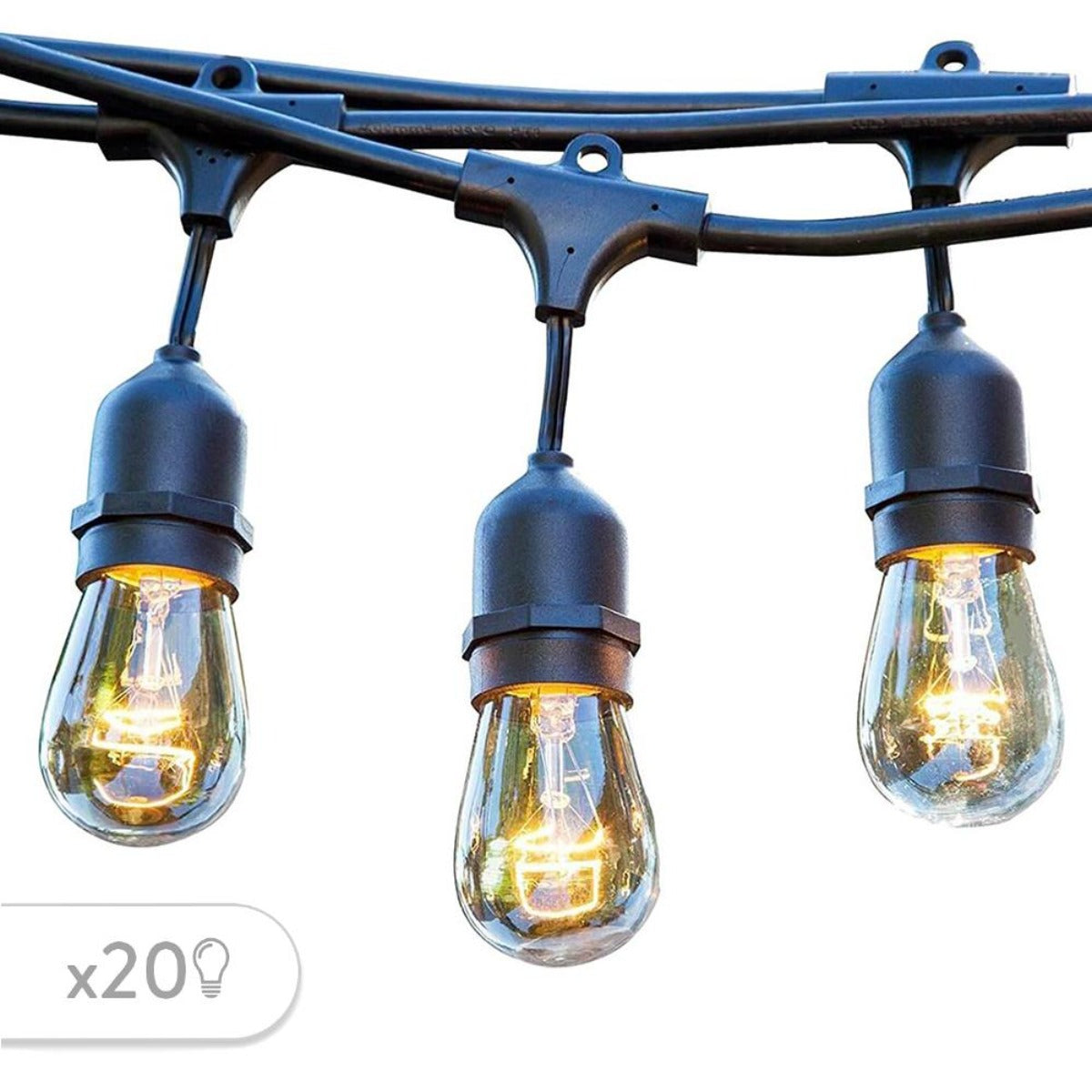 Guirlande guinguette lumineuse extérieure 10m + 20 ampoules LED