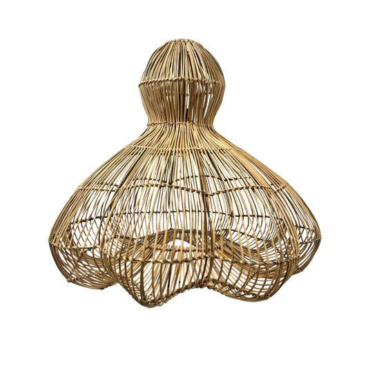 Abat jour naturel RONDA en rotin style bohème H53cm pour monture électrique E27