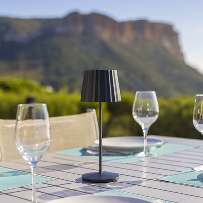 Kabellose warmweiße LED-Tischlampe ABBY BLACK H30cm