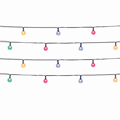 Lot de 2 guirlandes lumineuses solaires 20 globes scintillants LED multicolore FESTY COLOR 5.80m