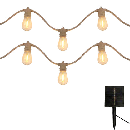 Guirlande lumineuse solaire raccordable en corde 20 ampoules transparentes LED blanc chaud FANTASY CORD SOLAR 13m