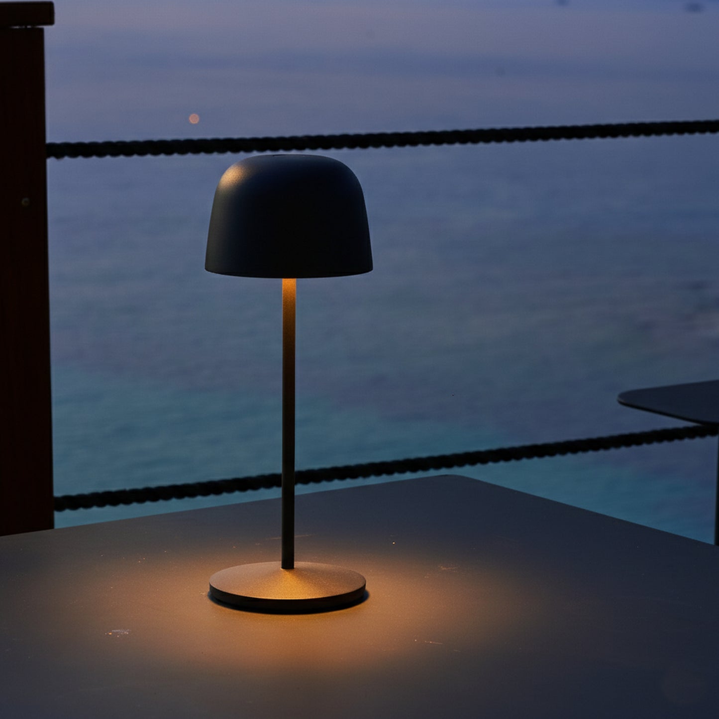 Lampe de table touch sans fil en acier gris anthracite LED SOPHIA ROCK blanc dimmable H28cm