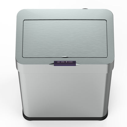 Design automatic kitchen bin 60L DAYTONA in stainless steel with strapping