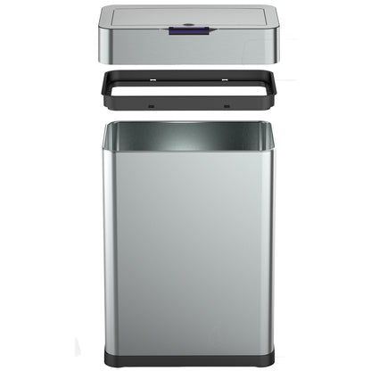 Design automatic kitchen bin 60L DAYTONA in stainless steel with strapping