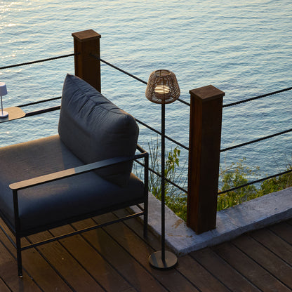 Design-Stehlampe aus Polyrattan-Draht für den Außenbereich, weiße LED TALL BOHEME H150cm E27-Sockel