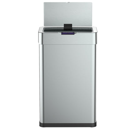 Poubelle de cuisine automatique design 70L DAYTONA en acier INOX avec cerclage