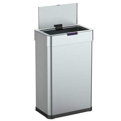 Poubelle de cuisine automatique design 70L DAYTONA en acier INOX avec cerclage