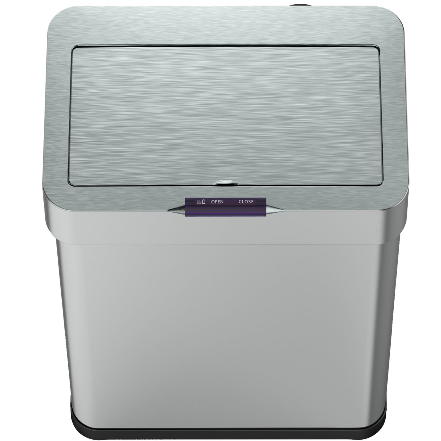 Poubelle de cuisine automatique design 70L DAYTONA en acier INOX avec cerclage