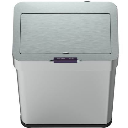 Poubelle de cuisine automatique design 70L DAYTONA en acier INOX avec cerclage