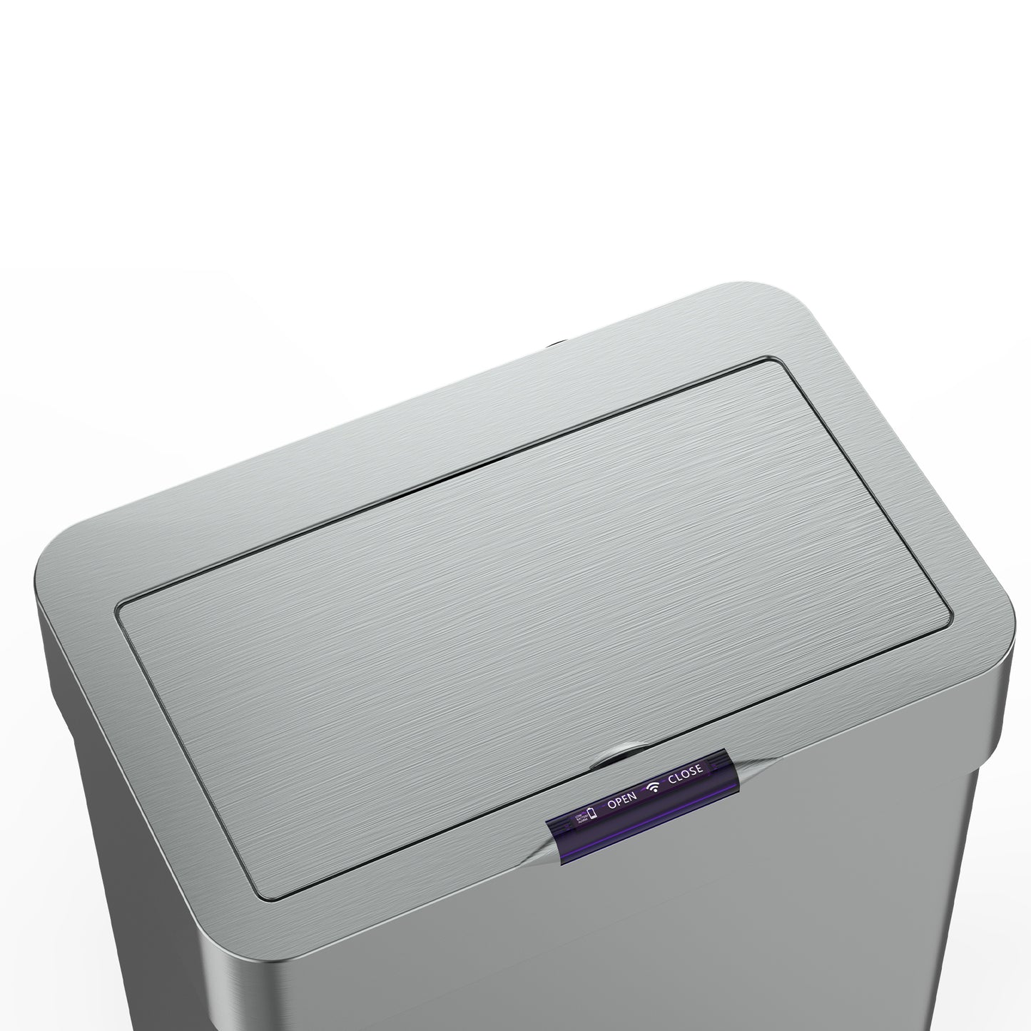 Poubelle de cuisine automatique design 70L DAYTONA en acier INOX avec cerclage