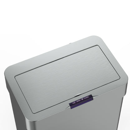 Poubelle de cuisine automatique design 70L DAYTONA en acier INOX avec cerclage