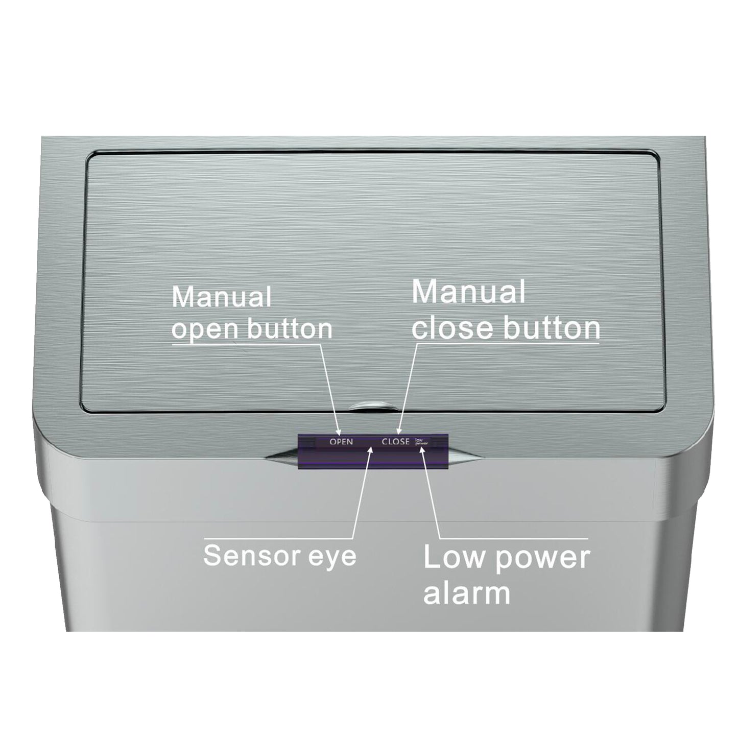 Poubelle de cuisine automatique design 70L DAYTONA en acier INOX avec cerclage