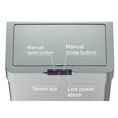 Poubelle de cuisine automatique design 70L DAYTONA en acier INOX avec cerclage