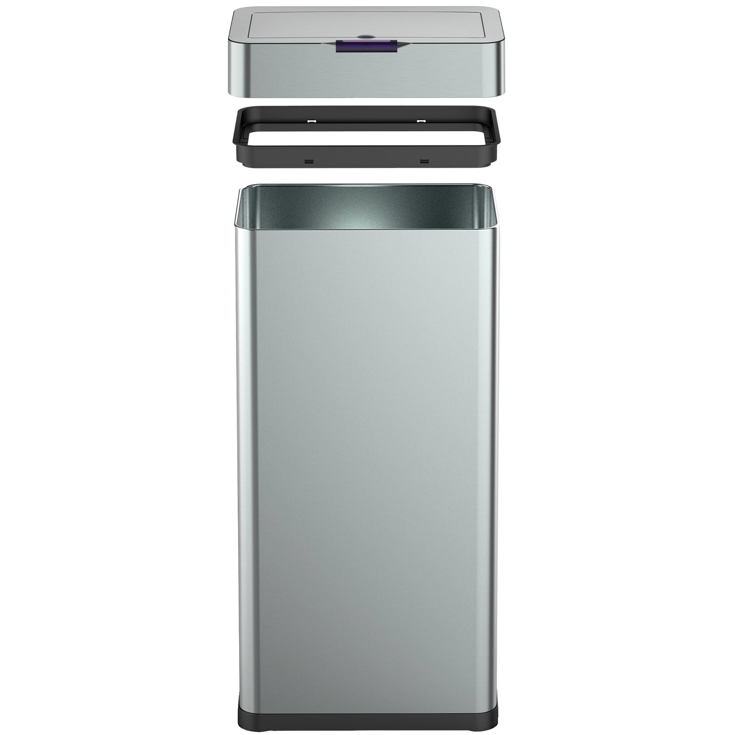 Poubelle de cuisine automatique design 90L DAYTONA en acier INOX avec cerclage
