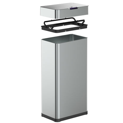 Poubelle de cuisine automatique design 90L DAYTONA en acier INOX avec cerclage