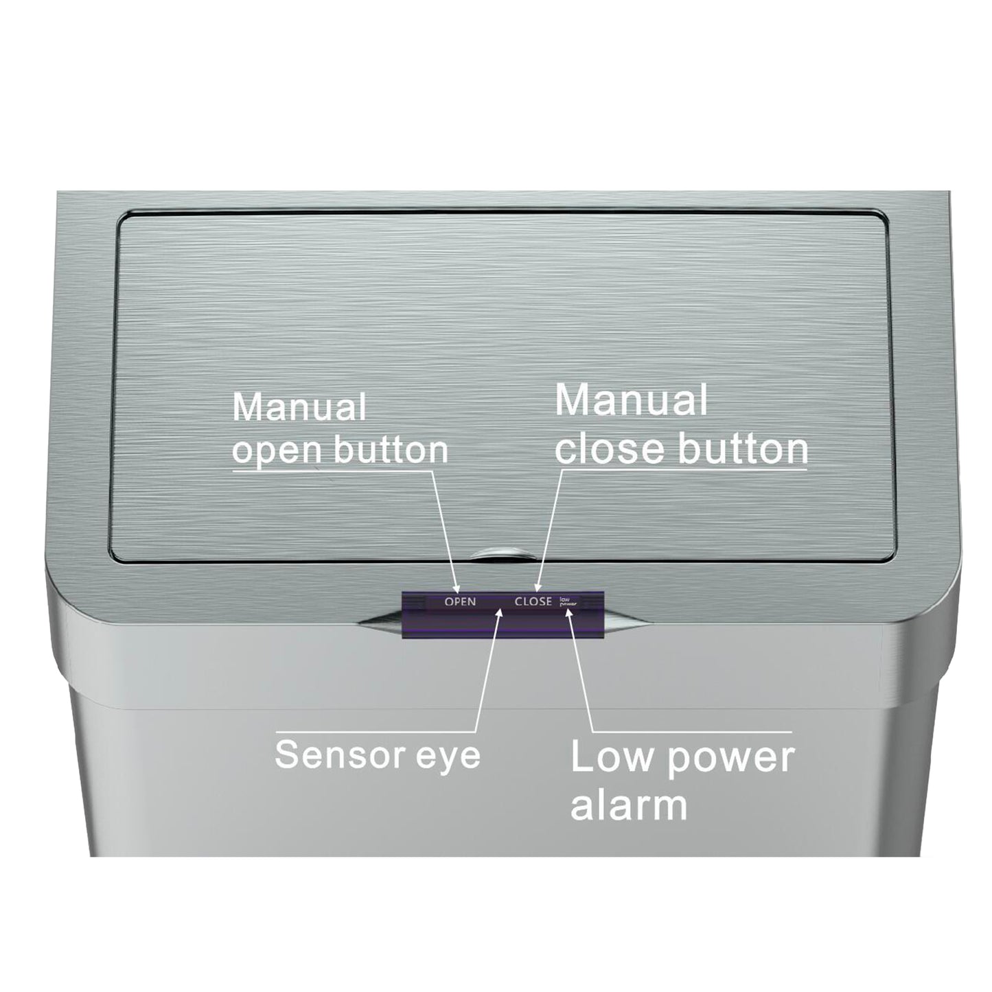 Poubelle de cuisine automatique design 90L DAYTONA en acier INOX avec cerclage