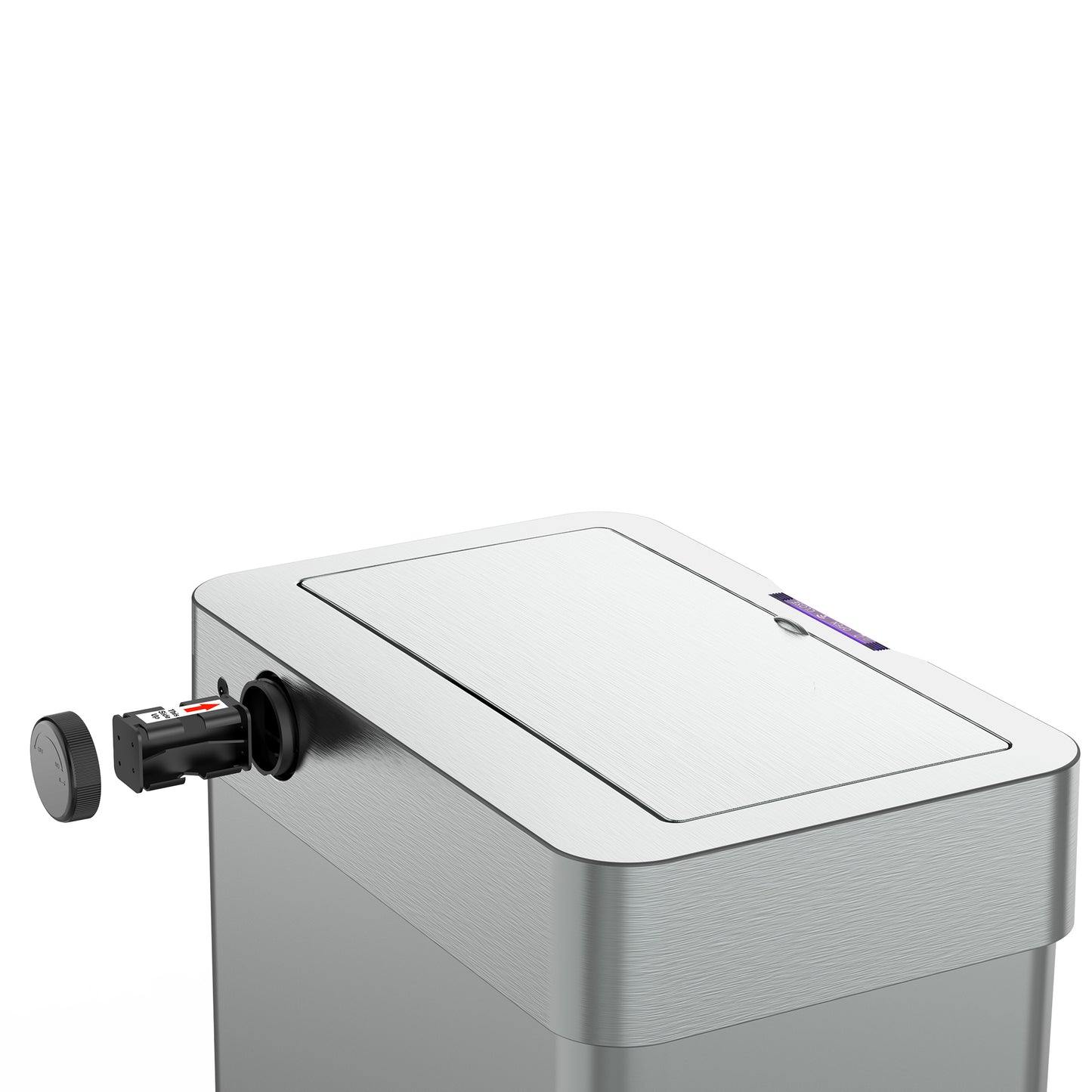 Poubelle de cuisine automatique design 90L DAYTONA en acier INOX avec cerclage