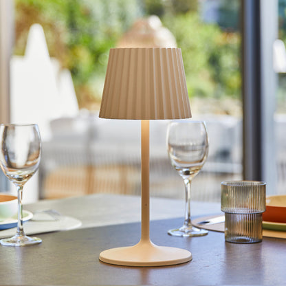 Kabellose warmweiße LED-Tischlampe ABBY WHITE H30cm