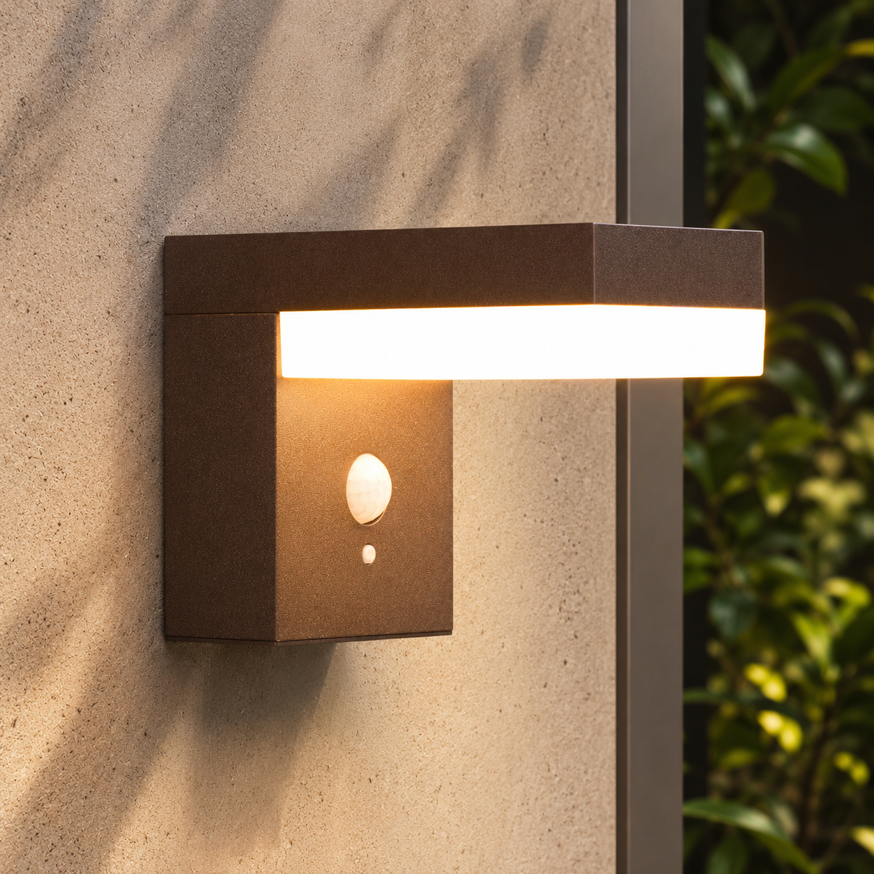 Applique murale solaire à fixer LED blanc chaud avec détecteur de mouvement CENOVA WALL CORTEN  H12.5cm
