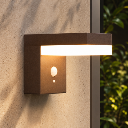 Applique murale solaire à fixer LED blanc chaud avec détecteur de mouvement CENOVA WALL CORTEN  H12.5cm