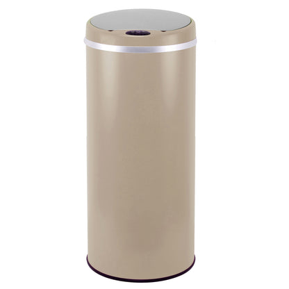 Automatic kitchen bin 42L SOHO Taupe matte in stainless steel with strapping