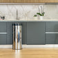 Automatic kitchen bin 50L ARTIC SILVER large capacity in brushed STAINLESS STEEL with strapping