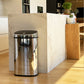 CITY 60L kitchen push bin in stainless steel with strapping Opening by simple pressure