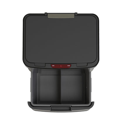 Poubelle De Cuisine Automatique Tri Sélectif Double Compartiment 75l NARVIK Noir brillant Recyclage Grande Capacité Et Poubelle De Table 3l