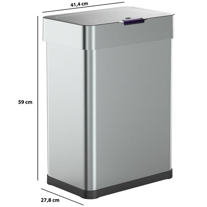 Design automatic kitchen bin 60L DAYTONA in stainless steel with strapping