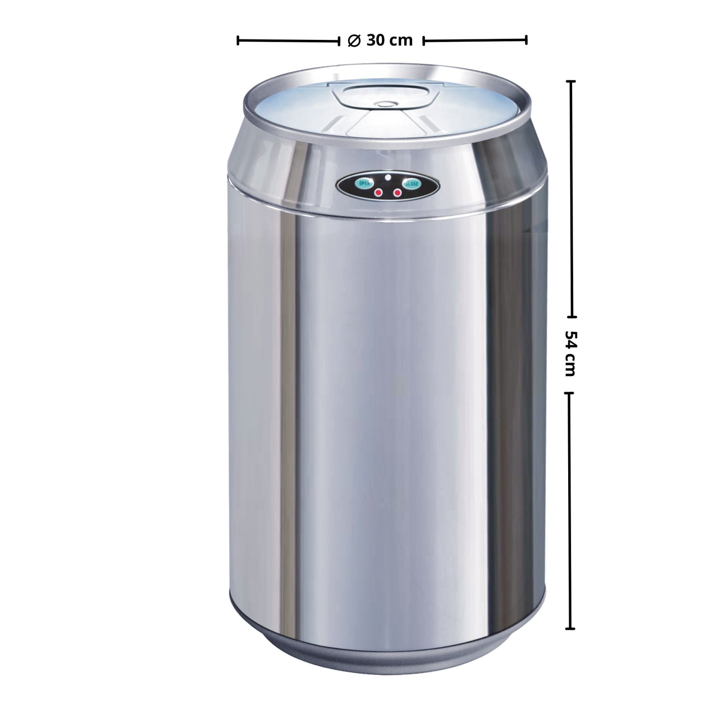 Poubelle de cuisine automatique 30L CAN en acier INOX forme canette avec seau