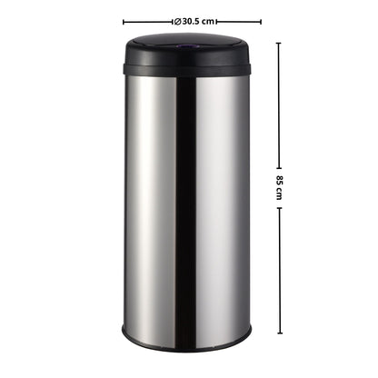 Poubelle de cuisine automatique 50L ARTIC SILVER grande capacité en INOX brossé avec cerclage