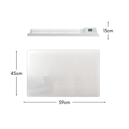 Electric radiator with dry inertia CERAMIC block + GLASS facade LCD screen 1000W GLASS Standard NF