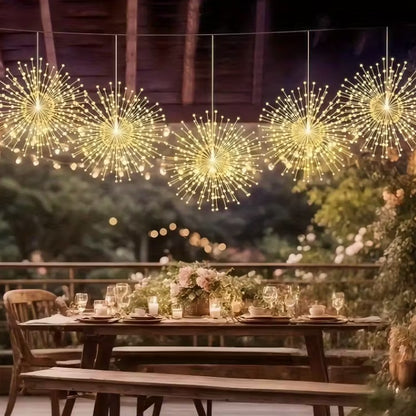 Guirlande lumineuse extérieur solaire 5 boules effet feu d'artifice FIREWORKS STRING LIGHT 4m