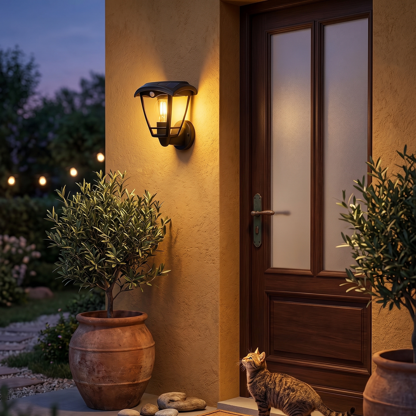 Applique murale solaire extérieure LED blanc chaud LUMAX WALL H22cm