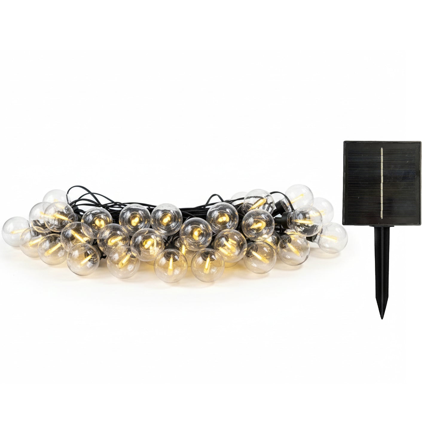 Guirlande lumineuse solaire 25 ampoules BESTY LIGHT LED blanc chaud dimmable 20m