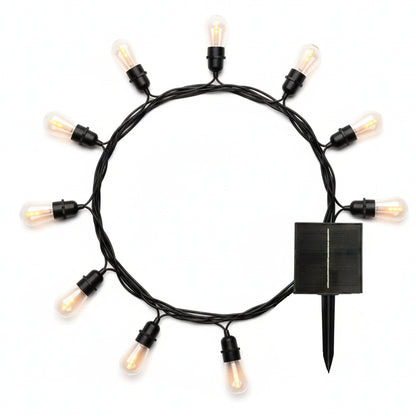 Guirlande lumineuse solaire raccordable 10 ampoules LED blanc chaud effet flamme FLAME STRING LIGHT 8m
