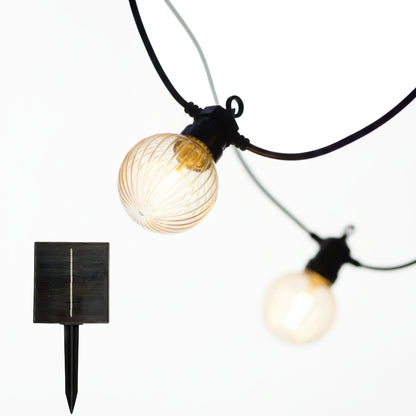 Guirlande lumineuse solaire raccordable 10 ampoules LED blanc chaud dimmable BAMBY LIGHT 8m
